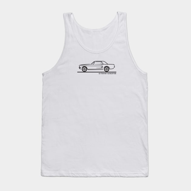 1967 Mustang Hardtop Coupe BLK Tank Top by PauHanaDesign